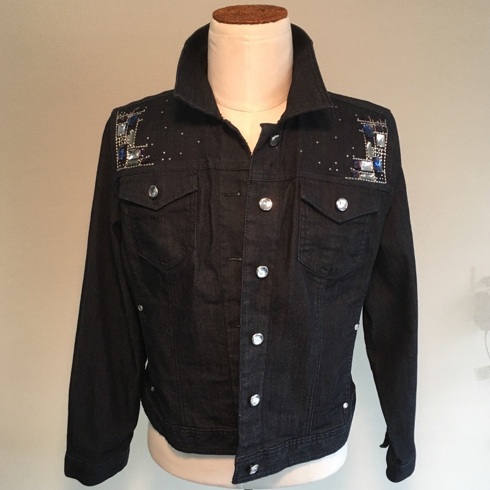 Chico's  2 Platinum Glam Denim Jacket